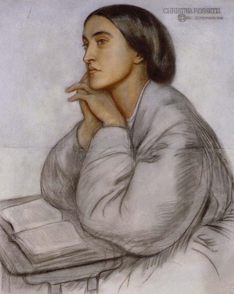 Rossetti, Dante Gabriel. Portrait of Christina Rossetti.